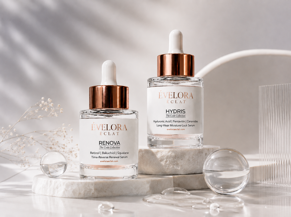 Luxury nighttime skincare ritual featuring renewal and hydration focused editorial beauty aesthetics.